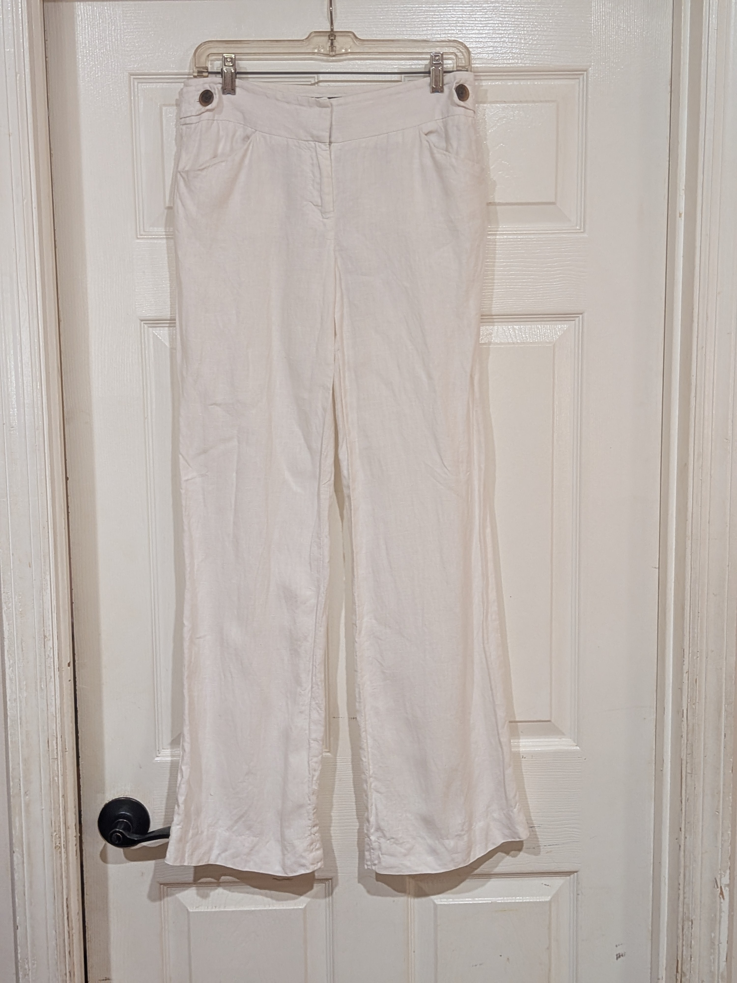 J. Crew Creamy White Linen Pants Size 2